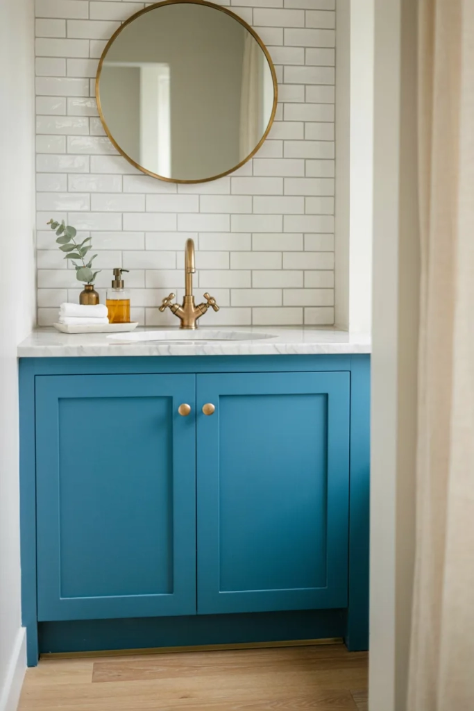 Bold Painted Vanity Cabinet