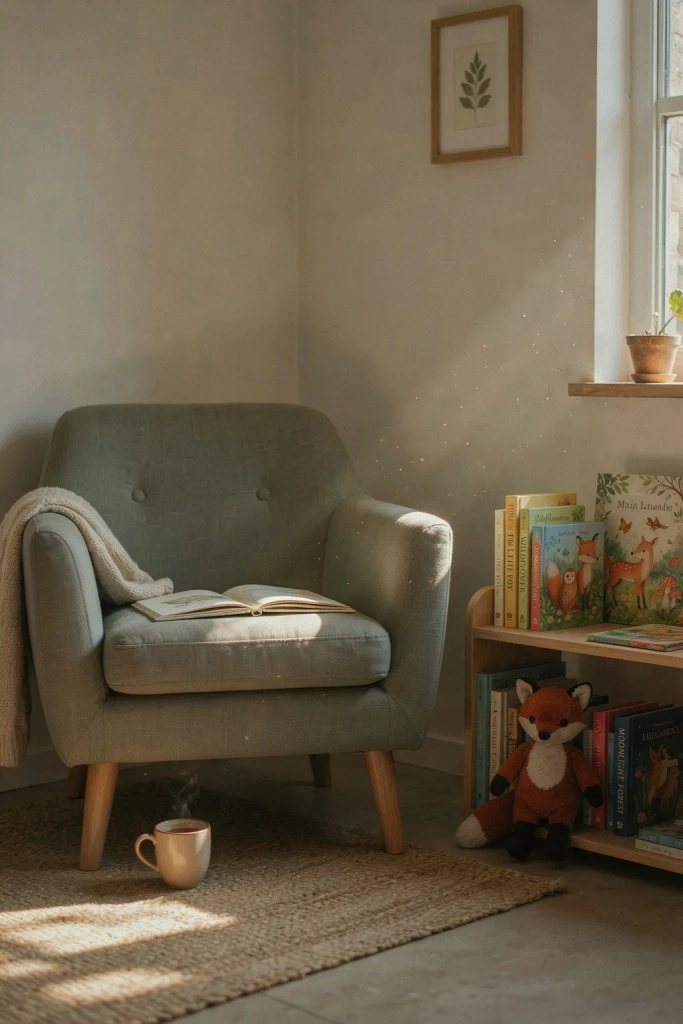 Cozy Reading Corner with Woodland Books