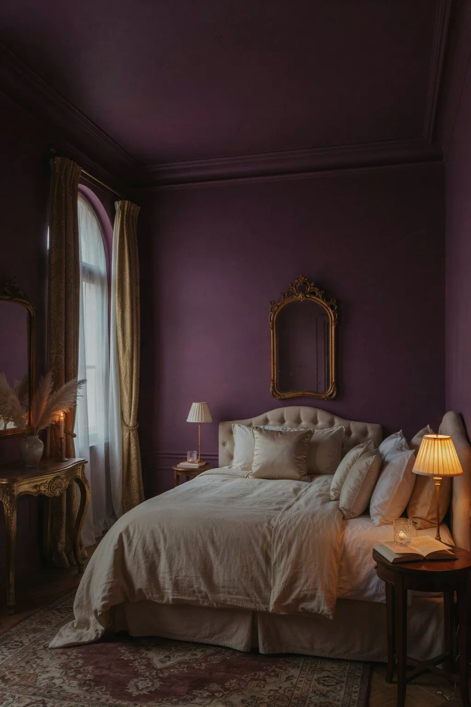 Deep Plum Bedroom Walls