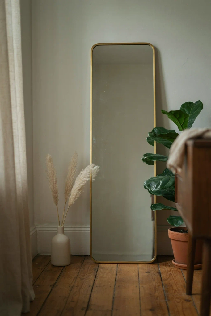 Full-Length Mirror Leaning in Corner