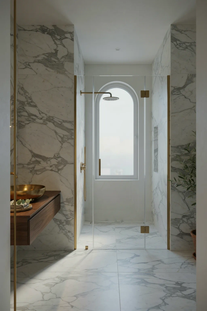 Gold Framed Shower Enclosure