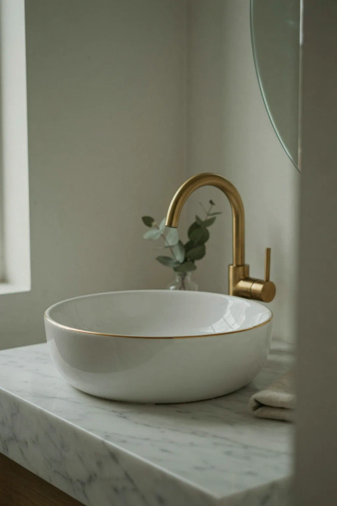 Gold Rimmed Sink Basin