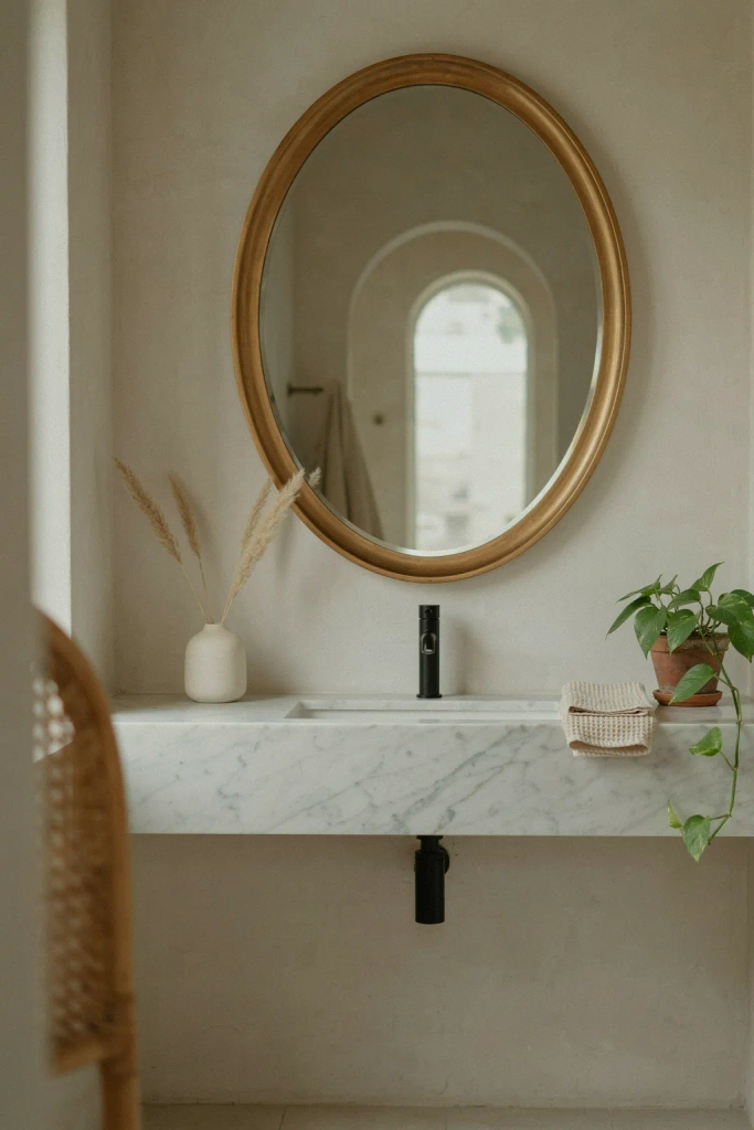 Gold Statement Mirror as Centerpiece