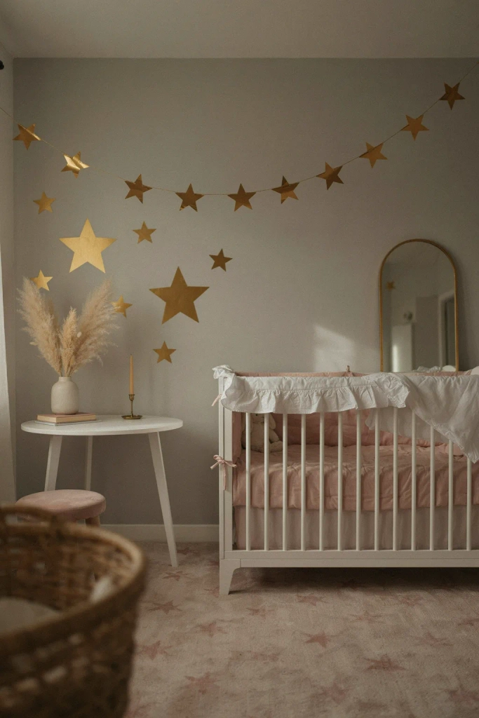 Grey Nursery with Blush and Gold Combo