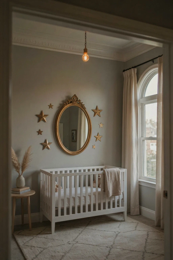 Grey Nursery with Gold Accents