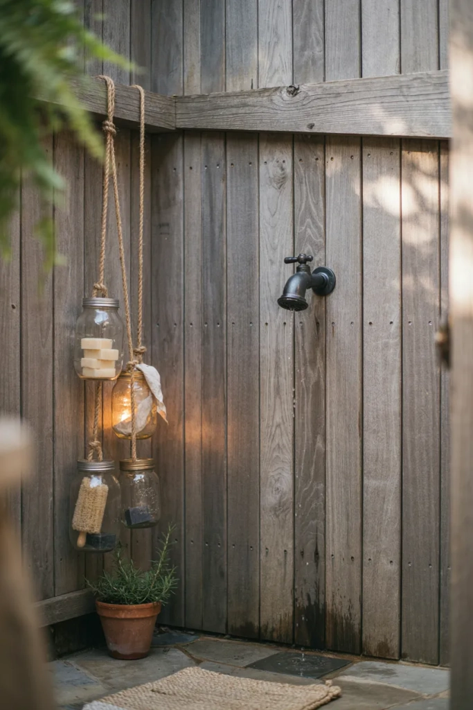 Hanging Mason Jar Soap Storage