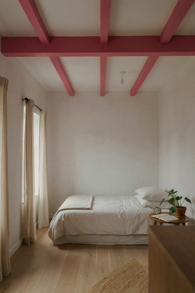 Hot Pink Bold Ceiling Beams