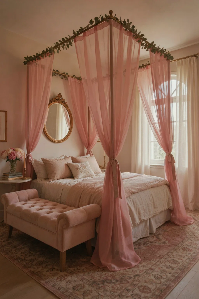 Hot Pink Canopy Bed