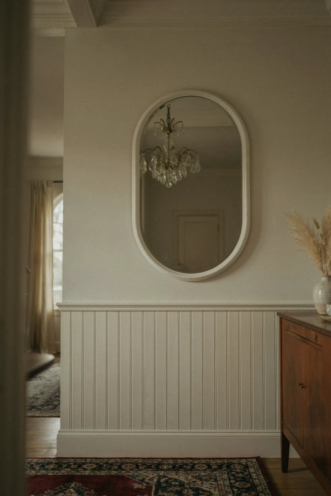 Mirror Above Wainscoting
