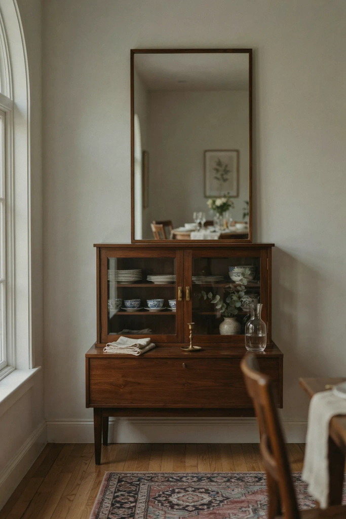 Mirror Above a China Cabinet