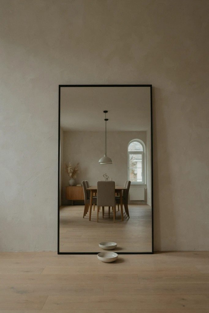 Mirror as Centerpiece Wall Feature