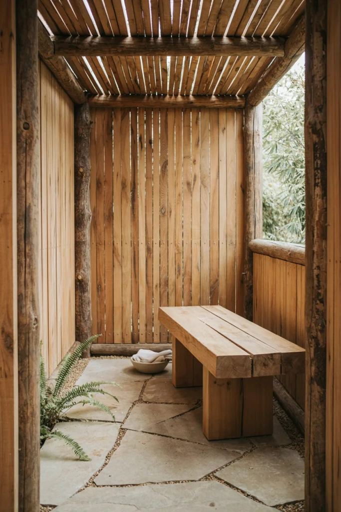 Natural Wood Bench Seating