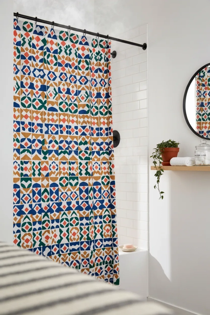 Playful Patterned Shower Curtain