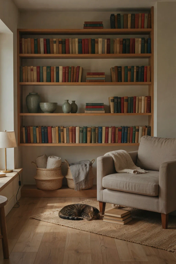  Sage Green Bookshelf Styling