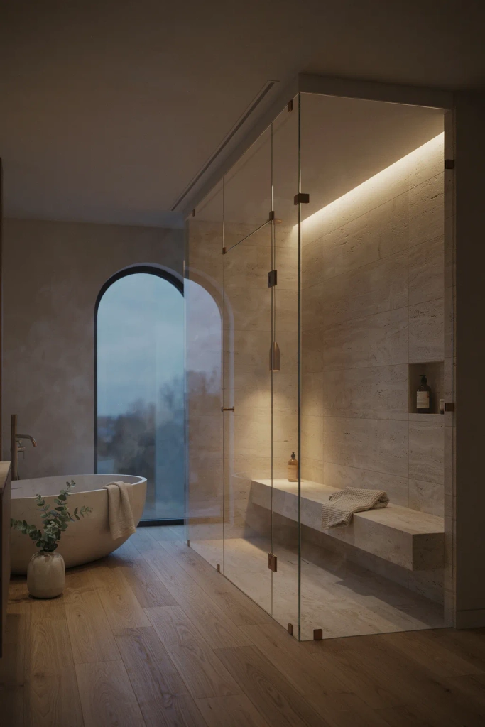 Steam Shower with Bench Seating