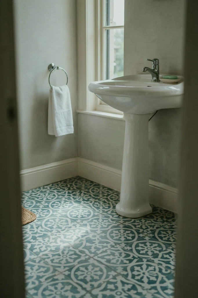  Teal Patterned Floor Tile