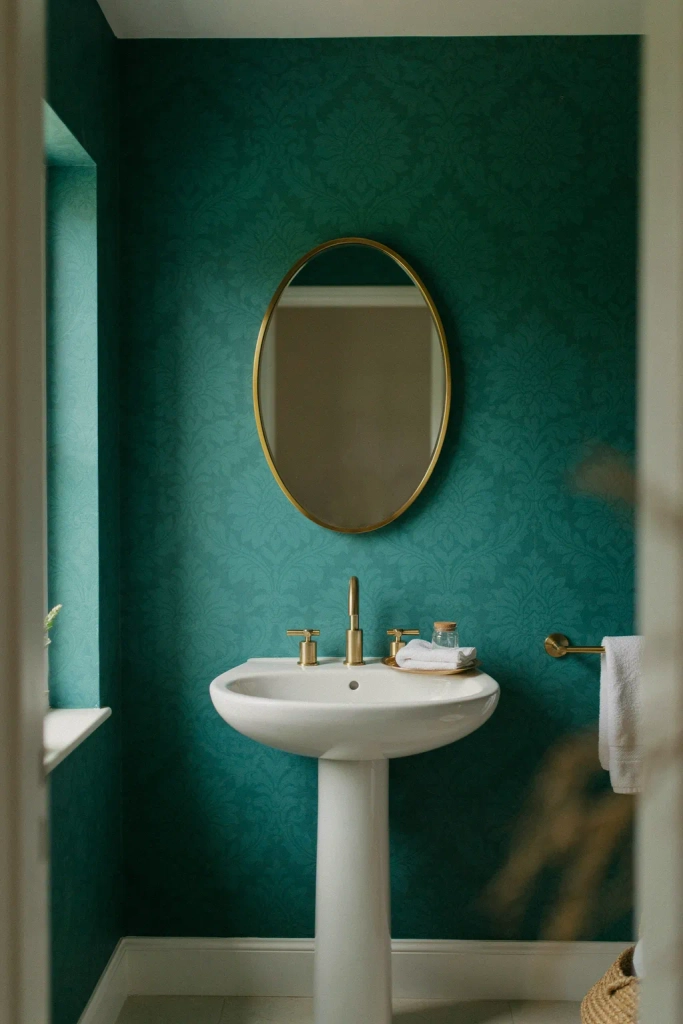 Teal Powder Room