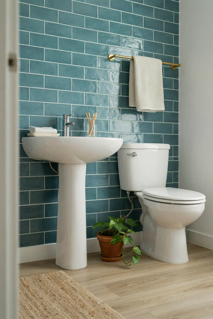 Teal Subway Tile Walls