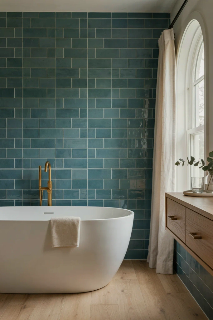 Teal and Brass Fixtures