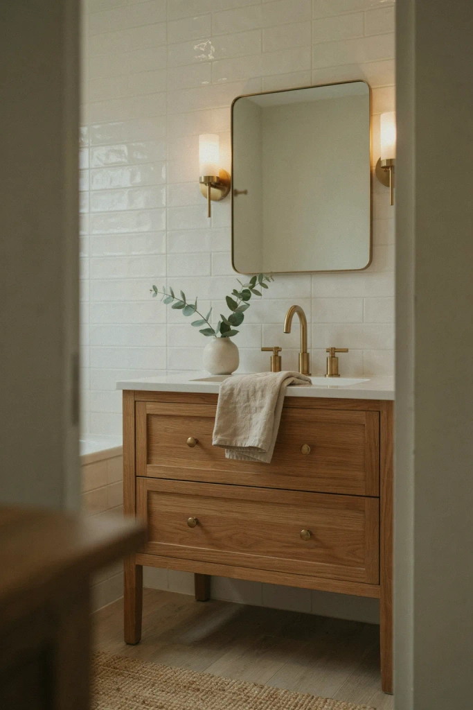 Warm Brass Fixtures Throughout
