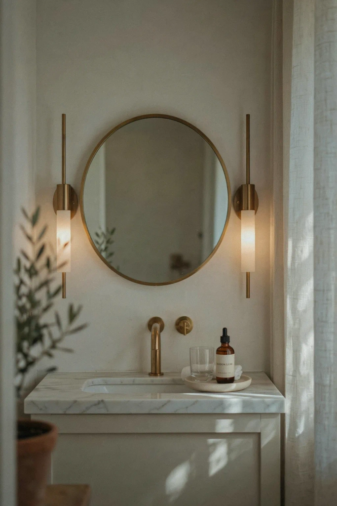  Warm Lighting Above the Vanity Mirror